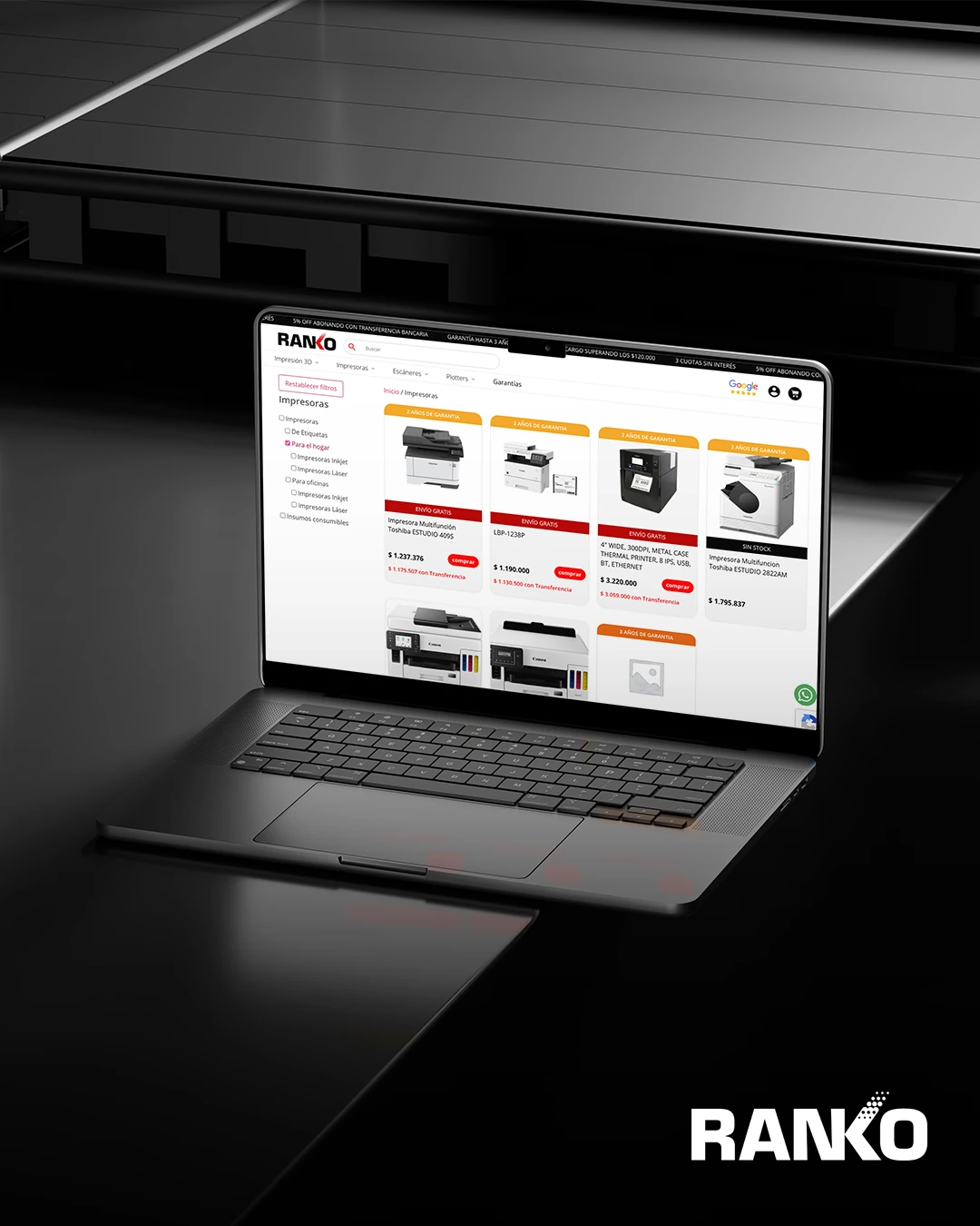 Desarrollo web Ranko · retail